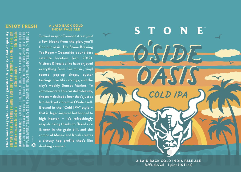 Stone Brewing O’Side Oasis Cold IPA Returning In New Cans