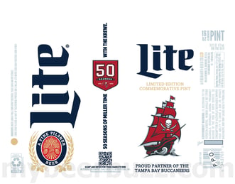Miller Lite Adding Tampa Bay Buccaneers Commemorative Pints / Cheers To 250 Years America