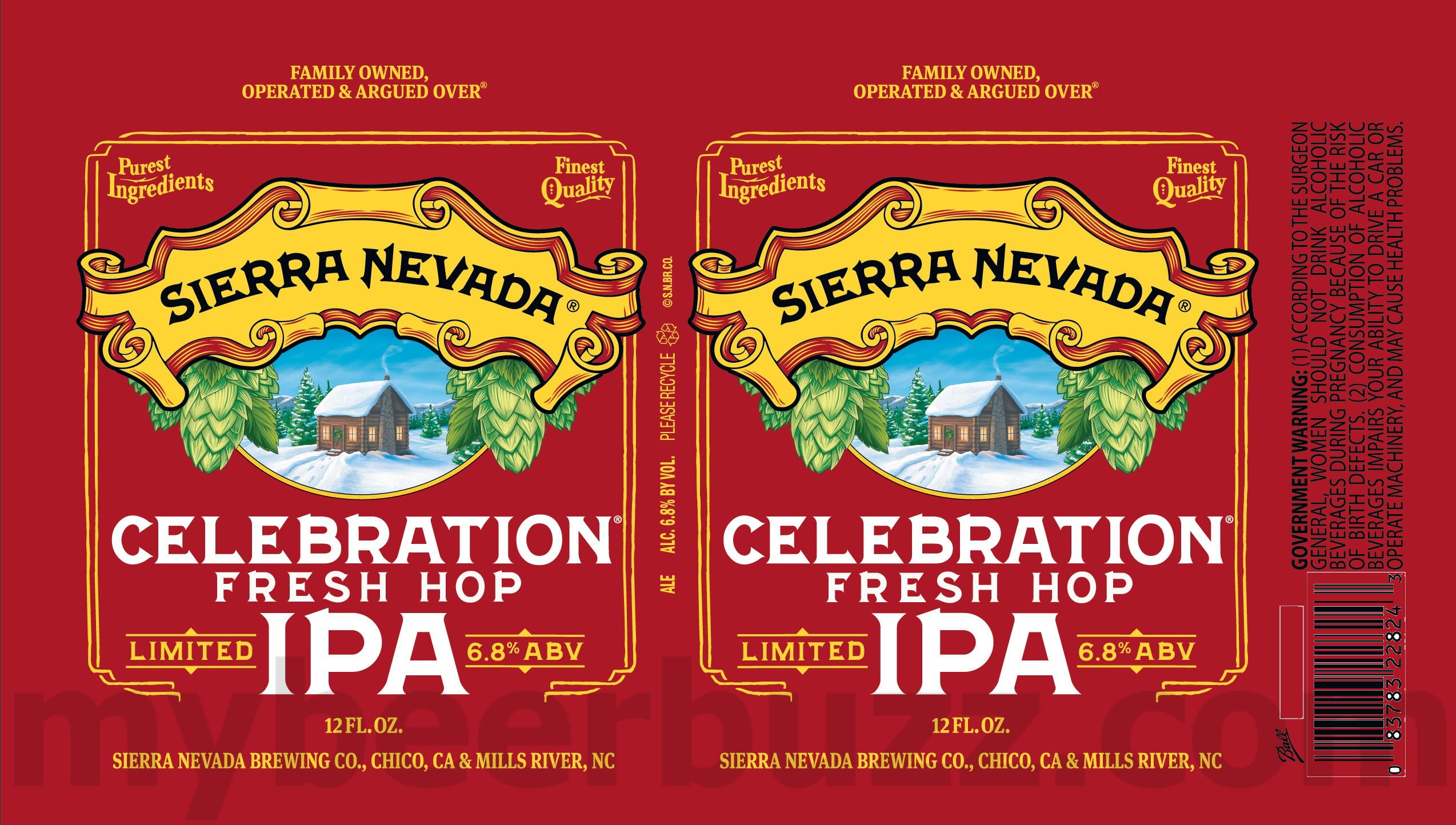 2025 Sierra Nevada Celebration Fresh Hop IPA 12oz Cans.