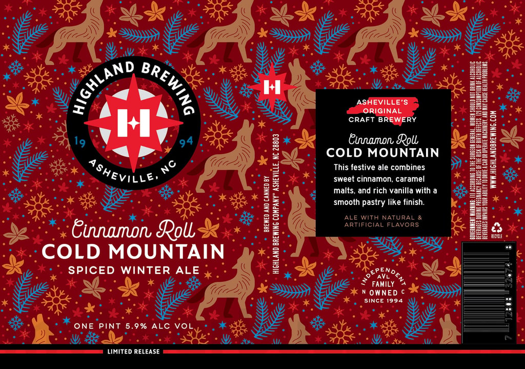 Highland Brewing Adding Cinnamon Roll Cold Mountain & Breakfast Cold Mountain Spiced Winter Ale