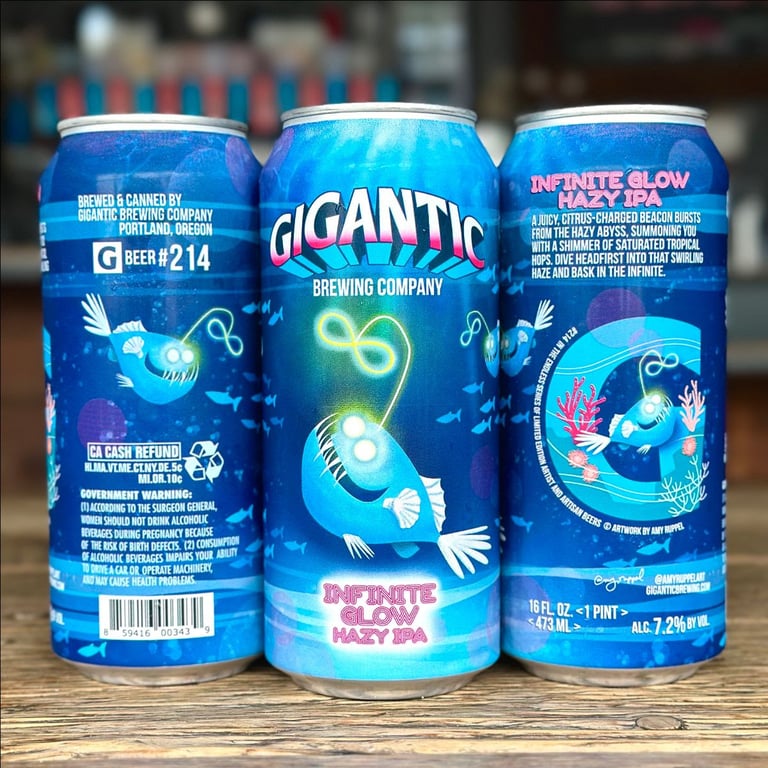 2025 Gigantic Brewing Infinite Glow 16oz Cans.