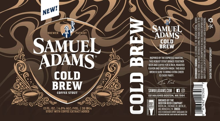 2025 Samuel Adams Cold Brew COffee Stout 12oz Cans.