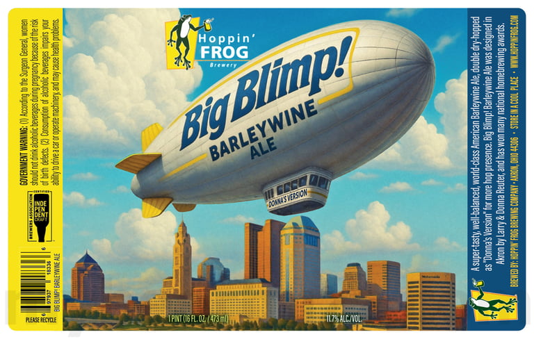 2025 Hoppin' Frog Big Blimp! Barleywine 16oz Cans.