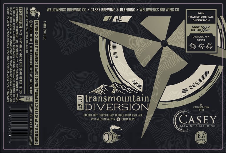 WeldWerks Casey Brewing DDH Transmountain Diversion 16oz Cans.