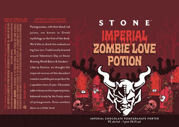 2025 Stone Imperial Zombie Love Potion 16oz Cans.