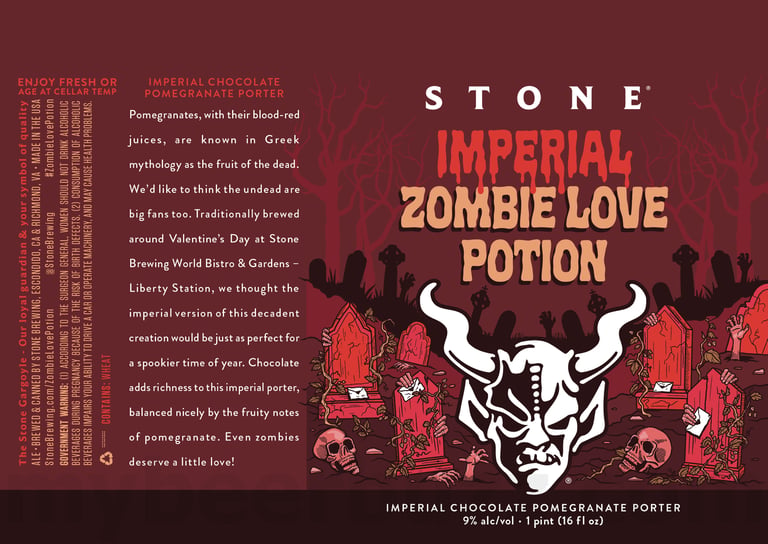 2025 Stone Imperial Zombie Love Potion 16oz Cans.