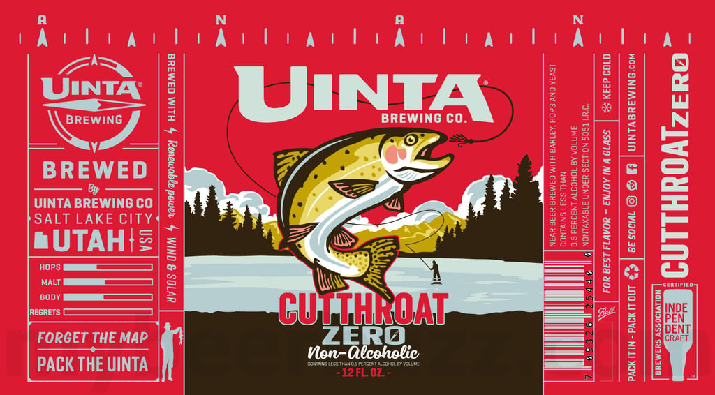 Uinta Adding Cutthroat Zero Non-Alcoholic, Test Phaze, Dirty Pop!, Top Secret Microbrew & Bittersweet Motel Cans