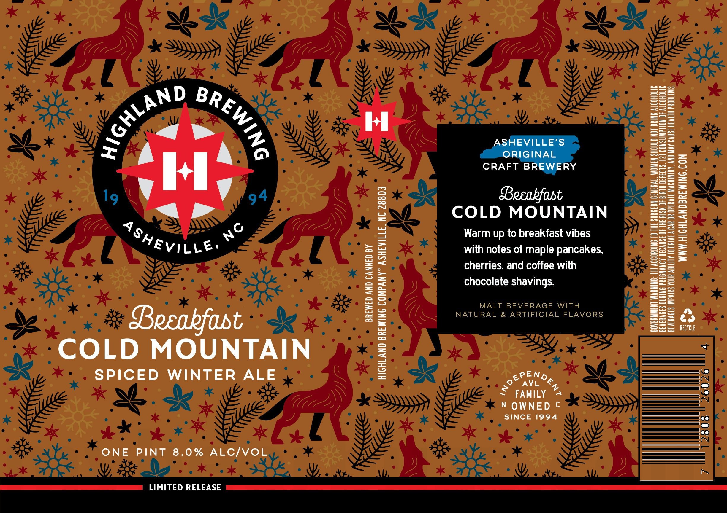 2026 Highland Brewing breakfast Cold Mountain 16-oz Cans