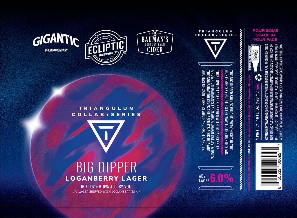 Ecliptic Brewing, Gigantic & Bauman’s Cider Collaborate on Big Dipper / Neon Astronaut / Luminosity