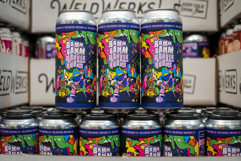 2025 WeldWerks Bam Bam Rubble Rubble 16oz cans.