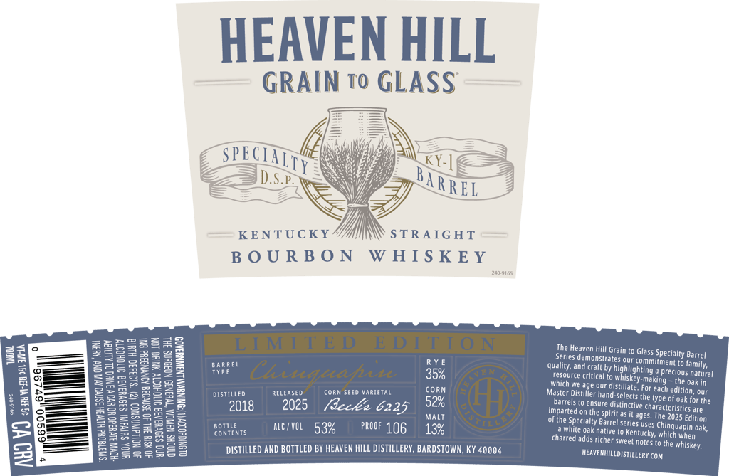 Heaven Hill Grain To Glass Kentucky Straight Bourbon Whiskey Specialty Series