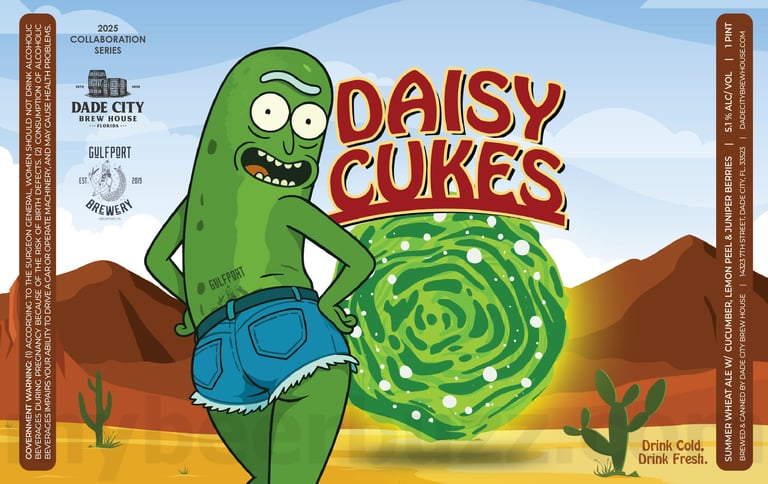 2025 Dade City Brew House Daisy Cukes Gulfport Brewery Collaboration 16oz Cans.