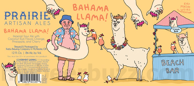 2025 Prairie Artisan Ales Bahama Llama 12oz Cans.