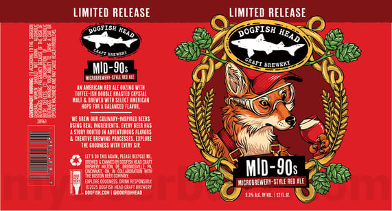 2025 Dogfish Head Mid-90s 12oz Cans.