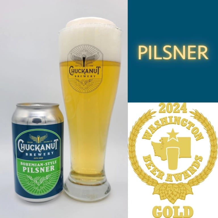 2025 Chuckanut Pilsner 12oz Cans.
