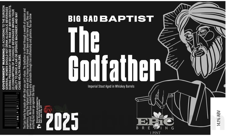 2025 Epic Brewing Big Bad Baptist The Godfather Cans
