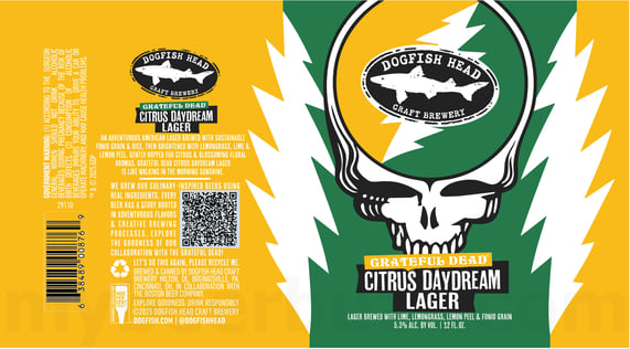 2025 Dogfish Head Grateful Dead Citrus Daydream Lager 12oz Cans