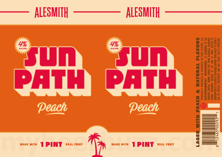 2025 AleSmith Sun Path peach 16oz Cans.