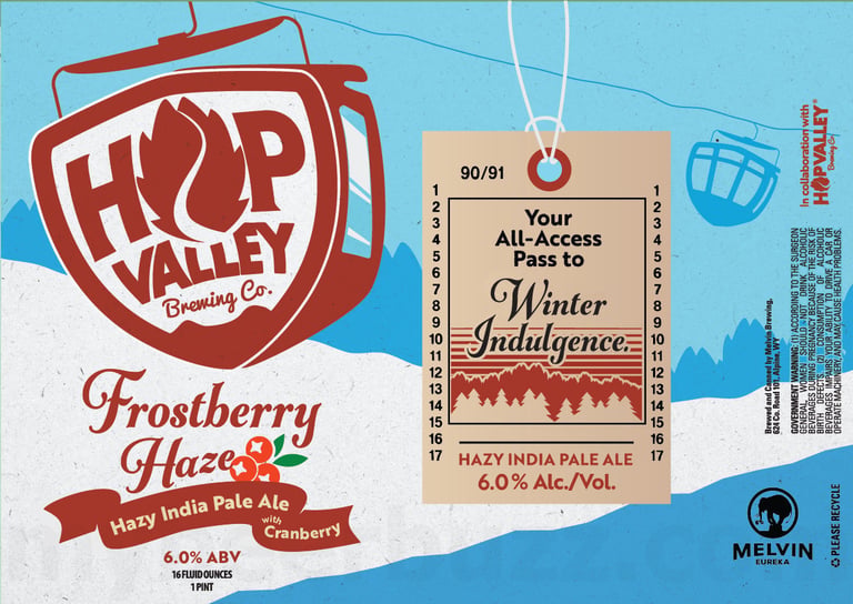 Melvin Hop Valley Frostberry Haze 16oz Cans.