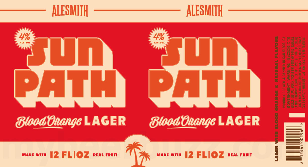 2025 AleSmith Sun Path Blood orange Lager 12-oz Cans