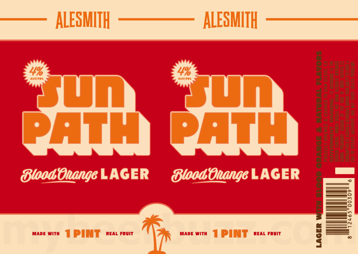 2026 ALeSmith Sun Path Blood Orange Lager 16-oz Cans