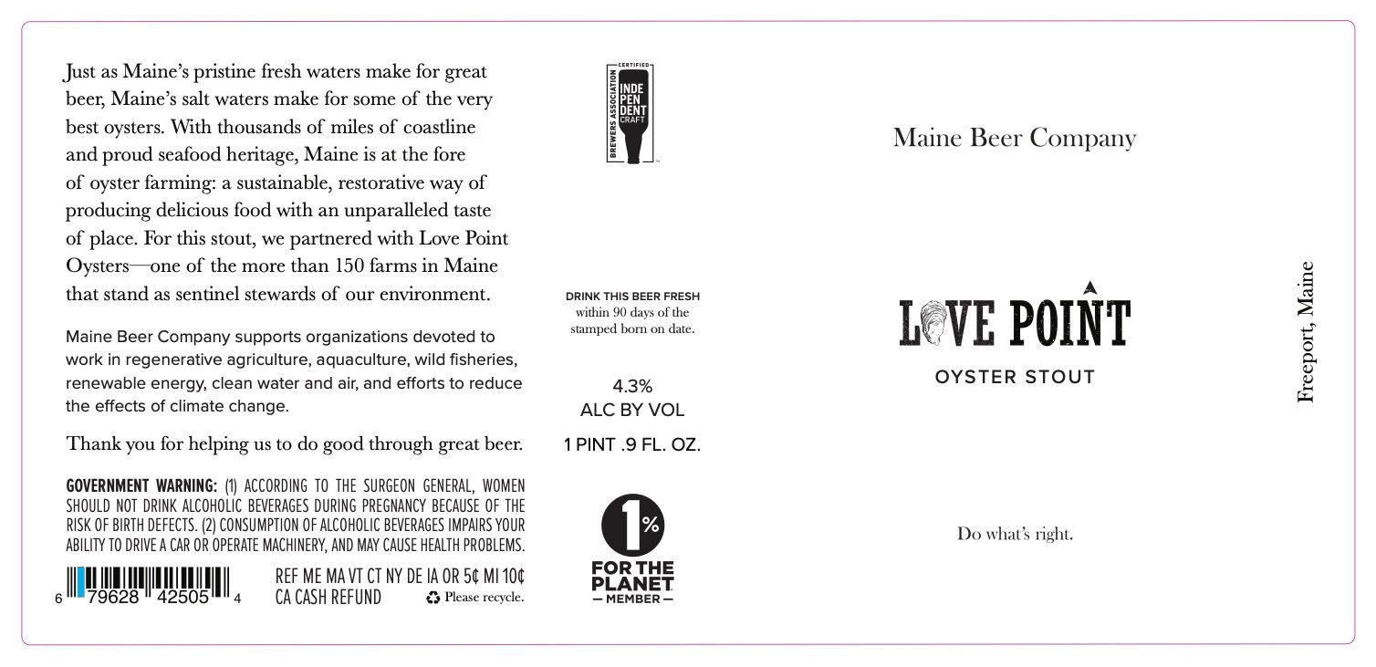 2026 Maine Beer Love Point 16.9-oz Bottles
