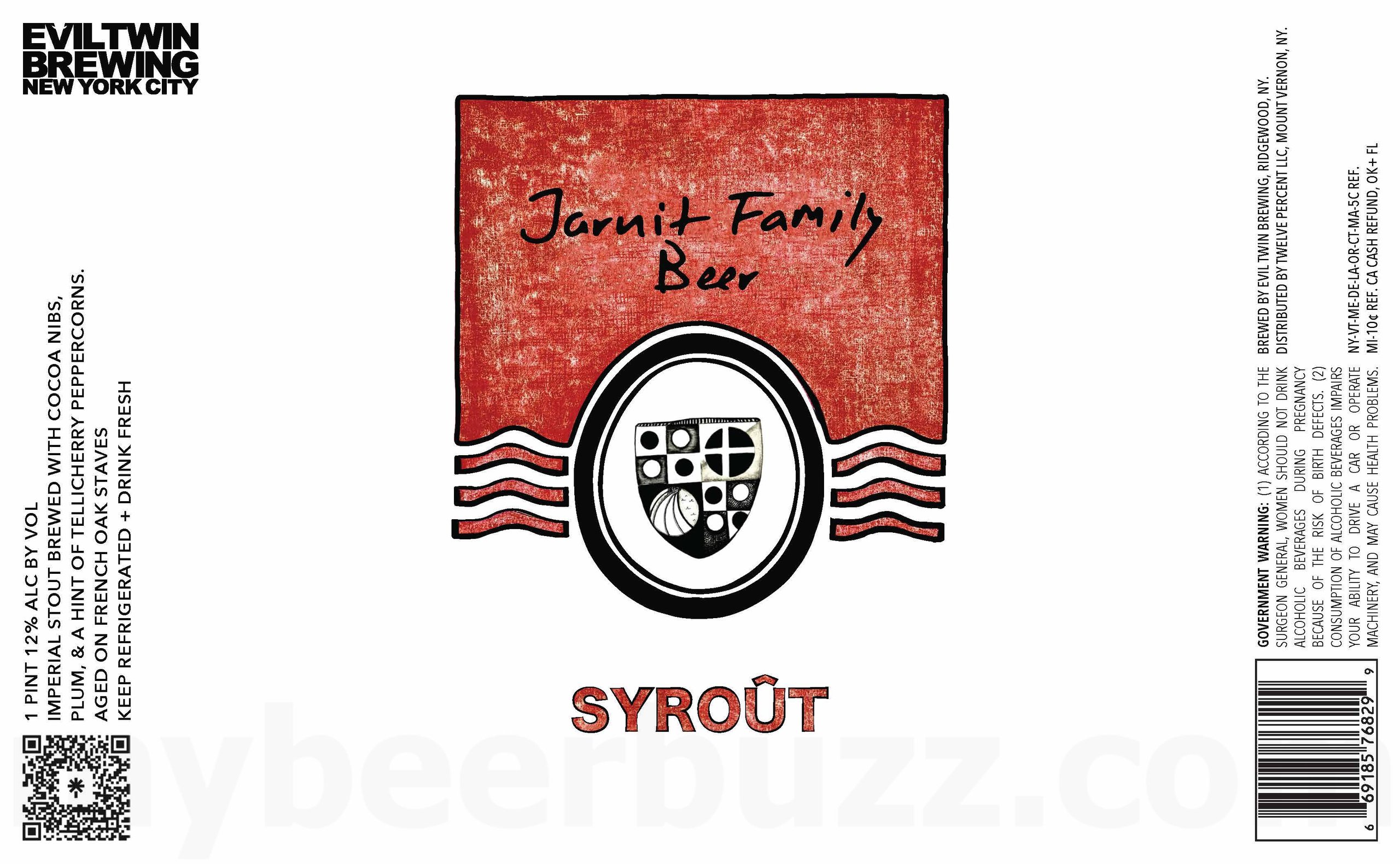 2026 Evil Twin Jarnit Family Beer Syroût 16-oz Cans