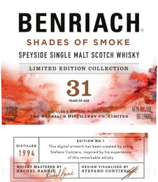 Benraich Shades Of Smoke 31 Year Speyside Single Malt Scotch Whiskey Limited Edition Collection