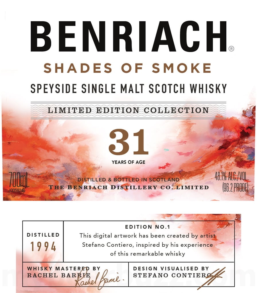 Benraich Shades Of Smoke 31 Year Speyside Single Malt Scotch Whiskey Limited Edition Collection