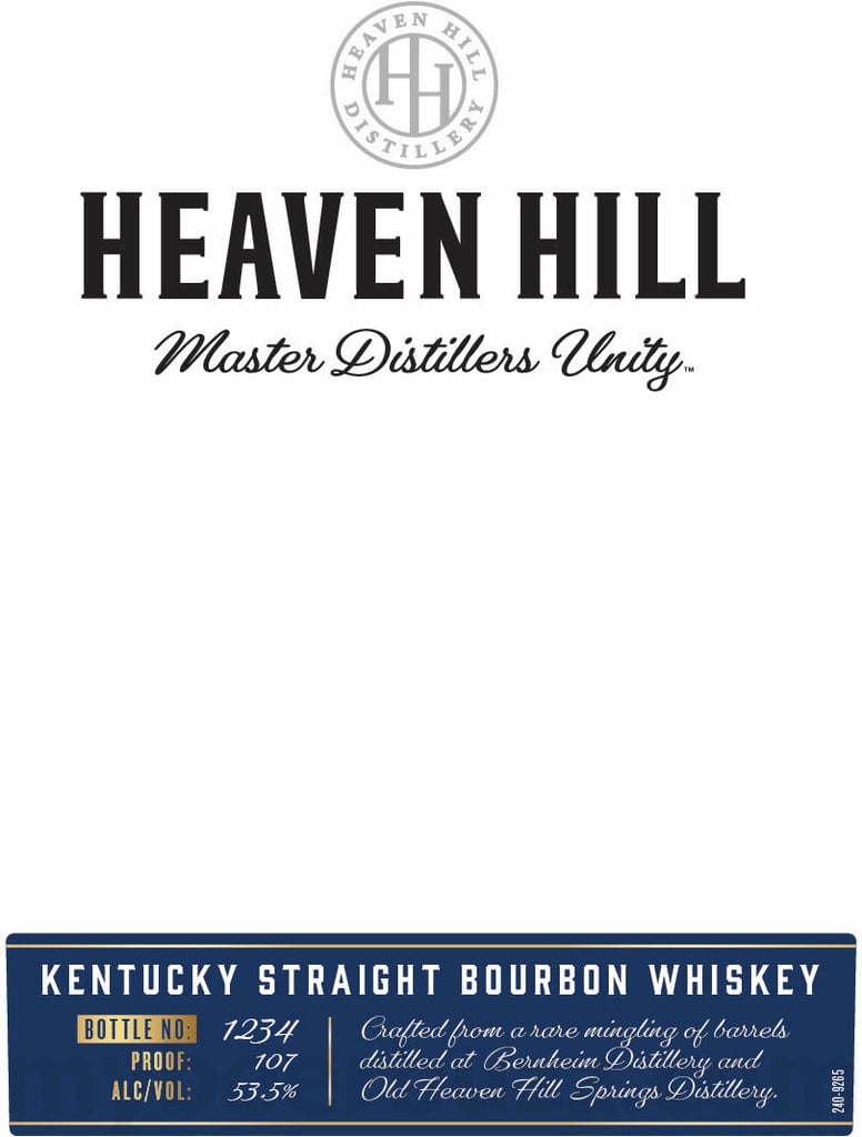 Heaven Hill Master Distillers Unity Kentucky Straight Bourbon Whiskey