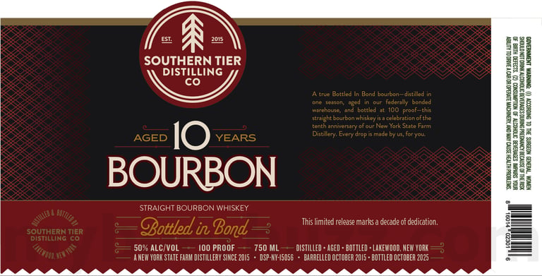 2025 Southern Tier Distilling 10 Year Bottles