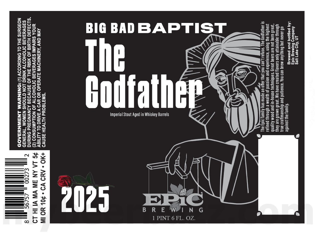 2025 Epic brewing Big Bad Baptist The Godfather 22oz Bottles