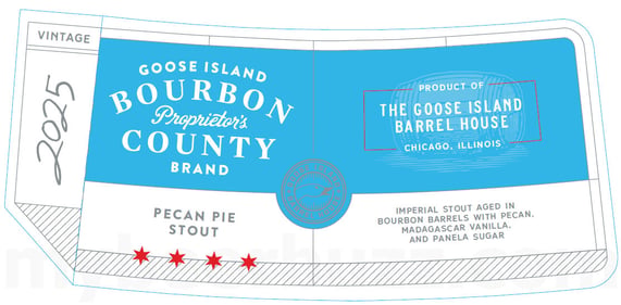 2025 Goose Island Proprietor's Bourbon County Brand Pecan Pie Stout 16.9oz Bottles
