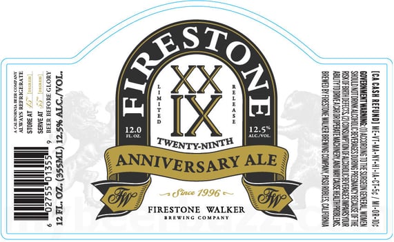 2025 Firestone Walker Twenty-Ninth Anniversary Ale 12oz Bottles