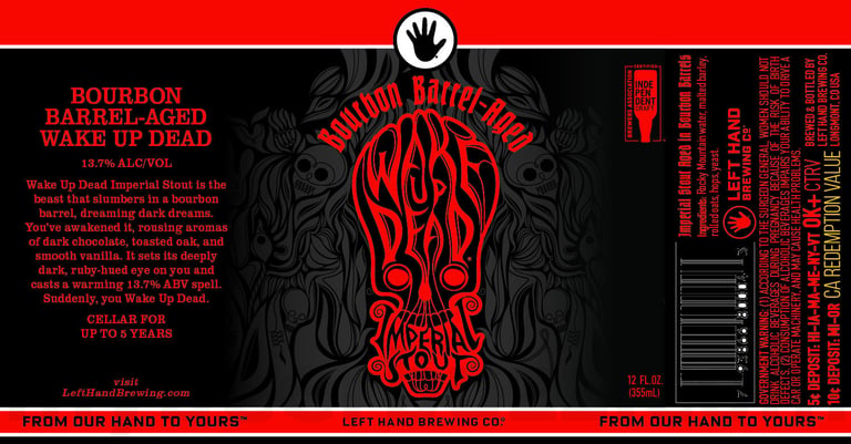 2025 Left Hand Bourbon Barrel-Aged Wake Up Dead 12oz Cans