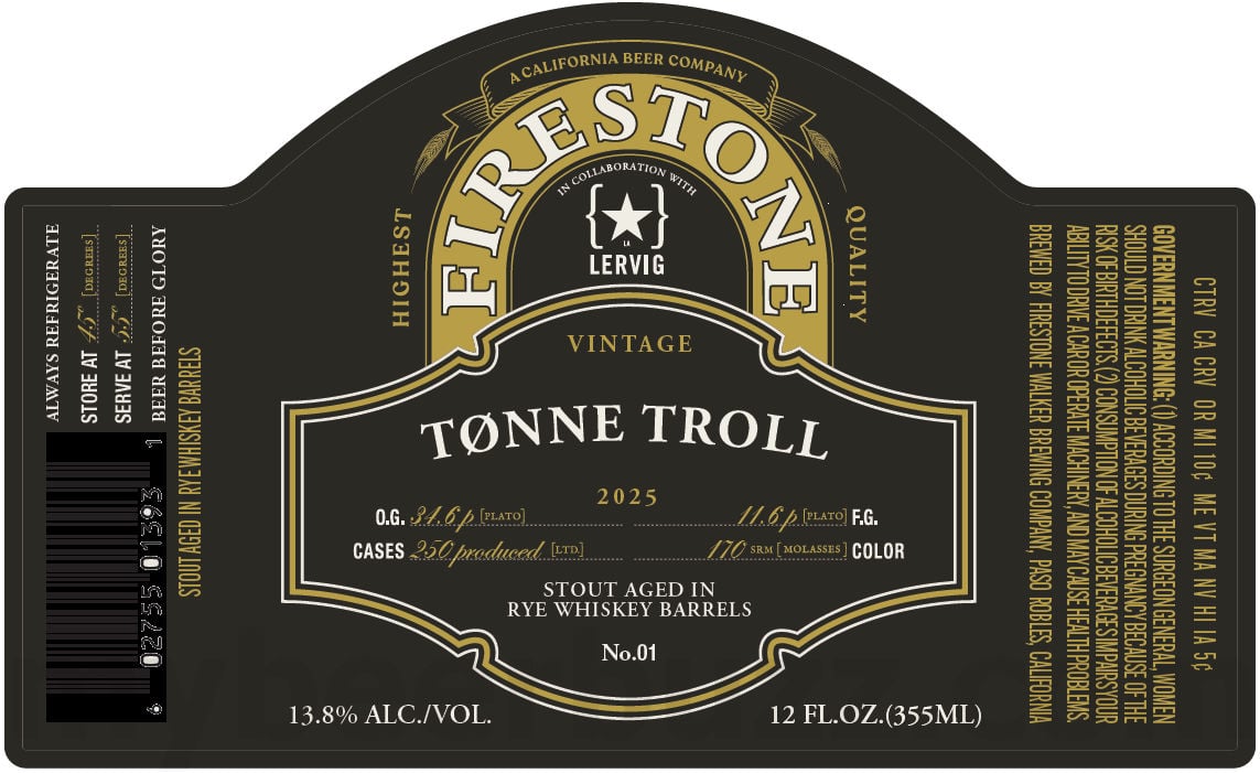 2025 Firestone Walker Tønne Troll 12oz Bottles.