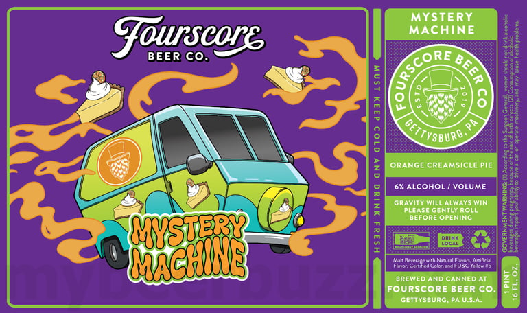 2025 Fourscore Beer Mystery Machine 16oz Cans