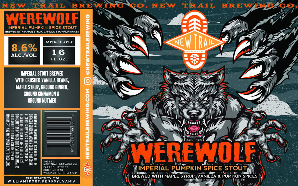 New Trail Adding Werewolf & Barrel Aged Werewolf Imperial Pumpkin Spice Stouts