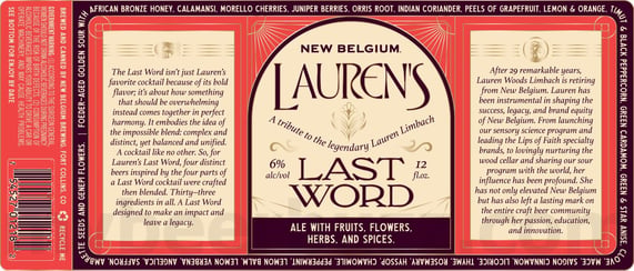 2025 New Belgium Lauren's Last Word 12oz Cans