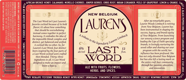 2025 New Belgium Lauren's Last Word 12oz Cans