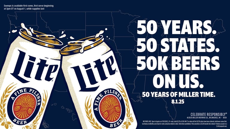 Miller Lite 50 years, 50 States & 50K Beers