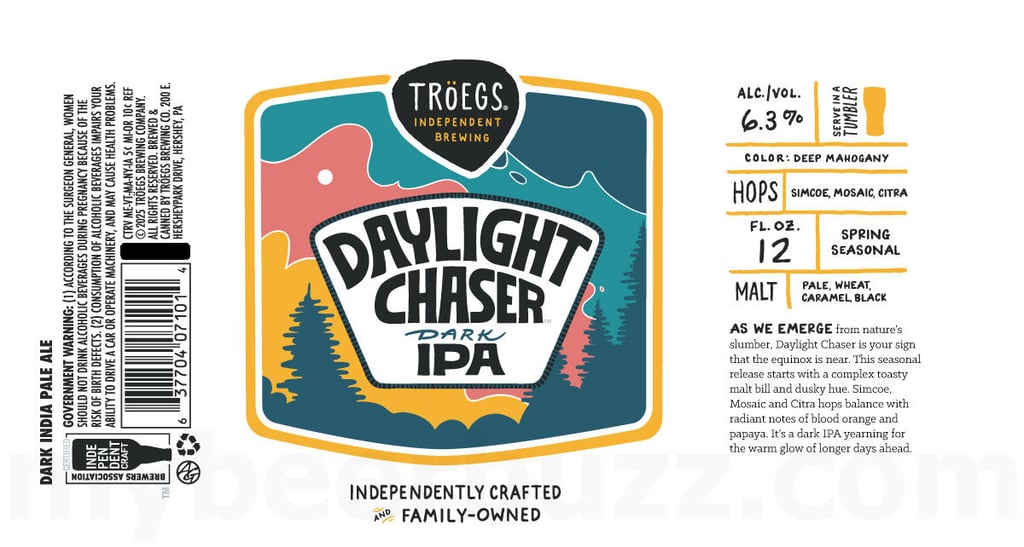 Tröegs Adding Daylight Chaser Dark IPA Cans & Bottles