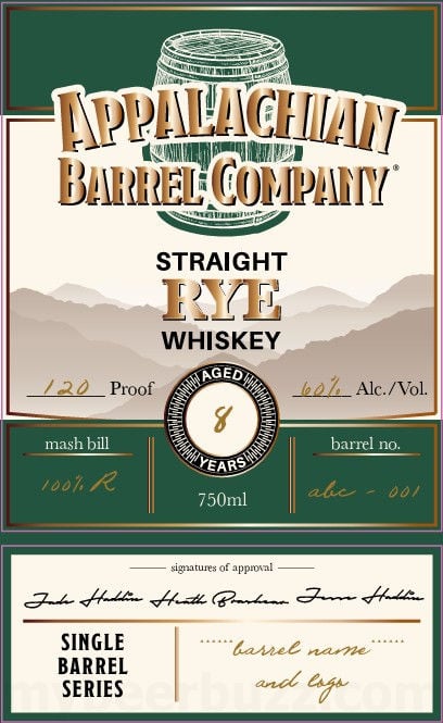 Divine Spirits Appalachian Barrel Company Straight Rye Whiskey