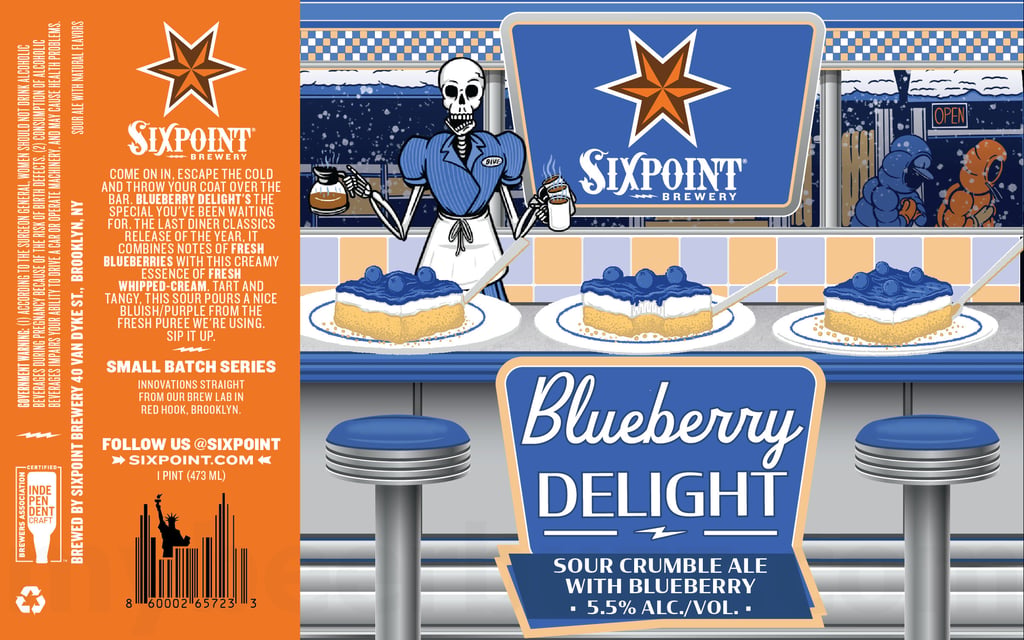 Sixpoint Working On Blueberry Delight Sour Ale, Shiftie, Mango Resin, Pickleback Sour, Cosmopolitan Sour & Pineapple Resin Cans