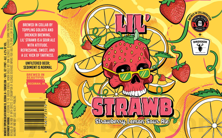 2025 Toppling Goliath Drekker Lil' Strawb 16oz Cans