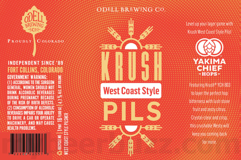 2025 Odell Krush Pils 16oz Cans