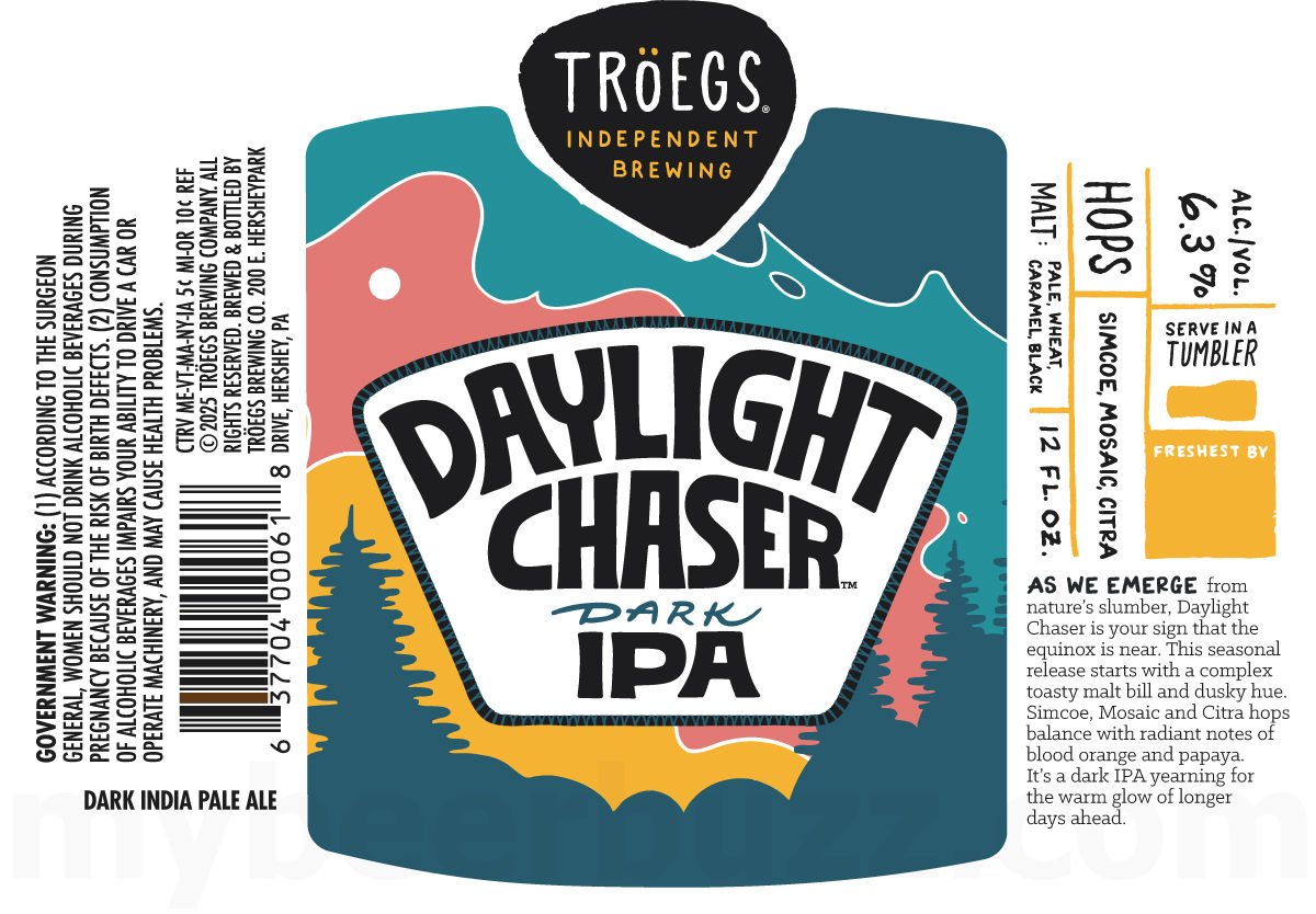 2025 Tröegs Daylight Chaser Dark IPA 12oz Bottles