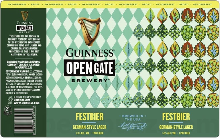 2025 Guinness Open Gate Brewery Festbier 16oz Cans