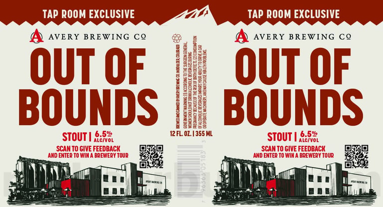 2025 Avery Out Of Bounds Stout 12oz Cans