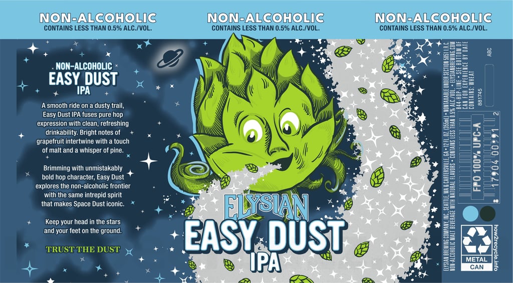 Elysian Brewing Adding Easy Dust Non-Alcoholic IPA & Easy Dust Non-Alcoholic Hazy IPA Cans